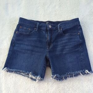 GAP Dark Blue Frayed Hem Denim Shorts